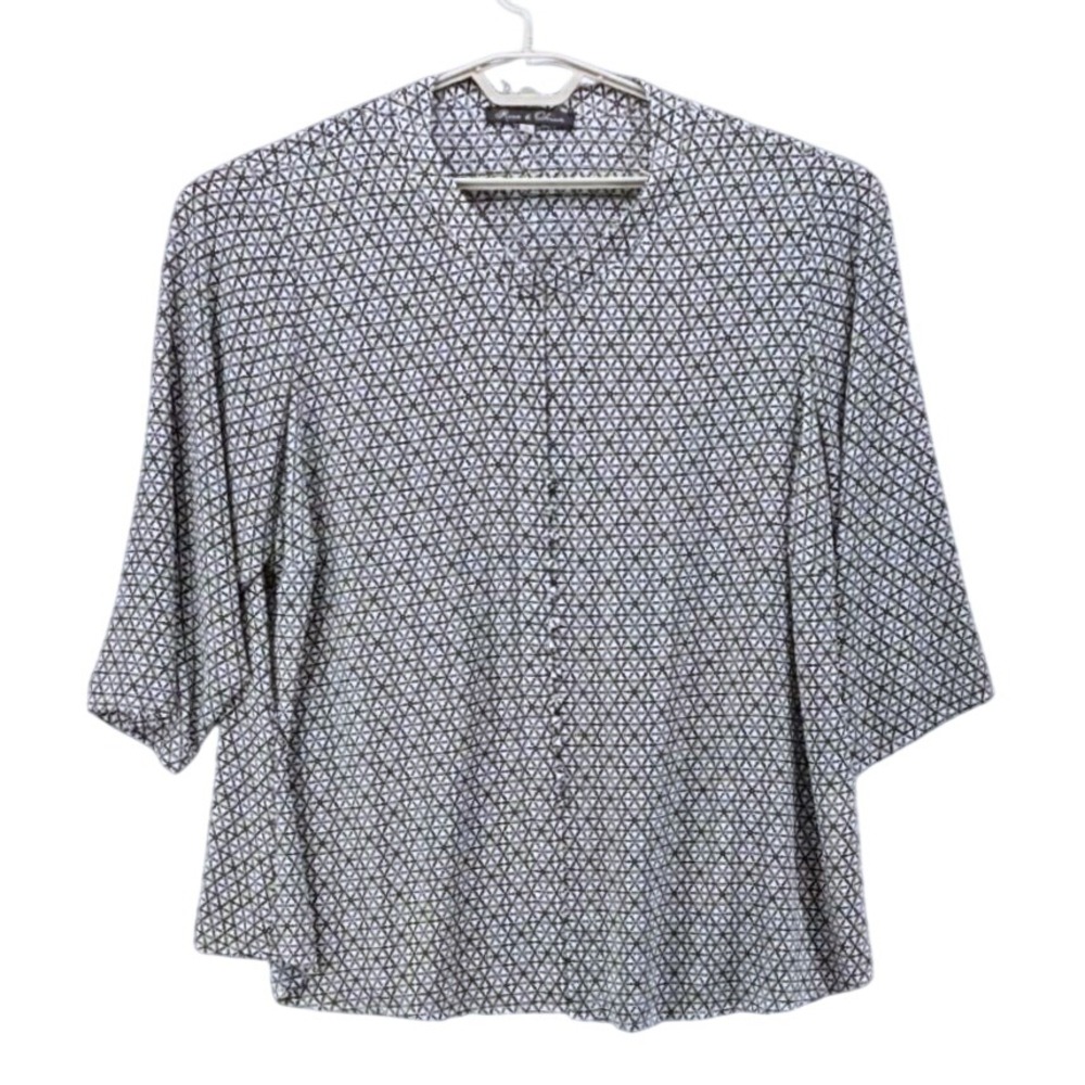 Rose And Olive Women Crepe Top Size 3X Loose Flowy Professional Career Work